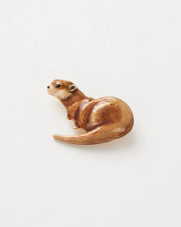 Enamel Otter brooch