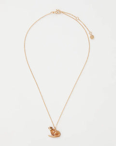 Enamel Otter short gold necklace