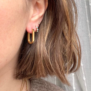 Minimal Oval Hoop earrings gold