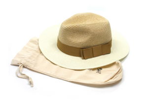 Two Tone Natural Colour Panama Foldable Hat