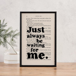 Just Always Be Waiting For Me - book page print