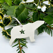 Load image into Gallery viewer, Polar Bear Porcelain Christmas Decoration
