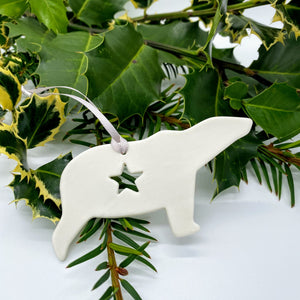 Polar Bear Porcelain Christmas Decoration