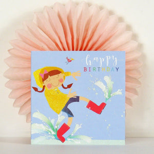 Puddle Splashing birthday card