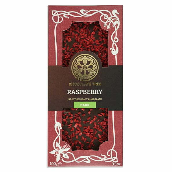 Raspberry organic 100g craft chocolate bar by Chocolate Tree