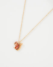 Load image into Gallery viewer, Enamel Red Squirrel short gold necklace
