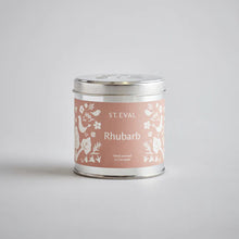 Load image into Gallery viewer, A rhubarb St Eval tinned candle from Edinburgh gift shop Pippin. 
