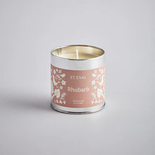 Load image into Gallery viewer, A rhubarb St Eval tinned candle from Edinburgh gift shop Pippin. 
