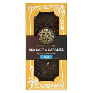 Sea salt and caramel organic 100g craft chocolate bar by Chocolate Tree