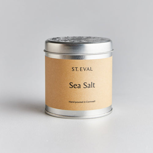 A sea salt St Eval tinned candle from Edinburgh gift shop, Pippin.