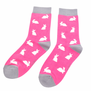 Rabbits ladies socks fuchsia pink