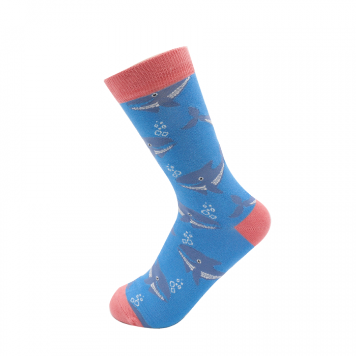 Whales ladies socks sky blue