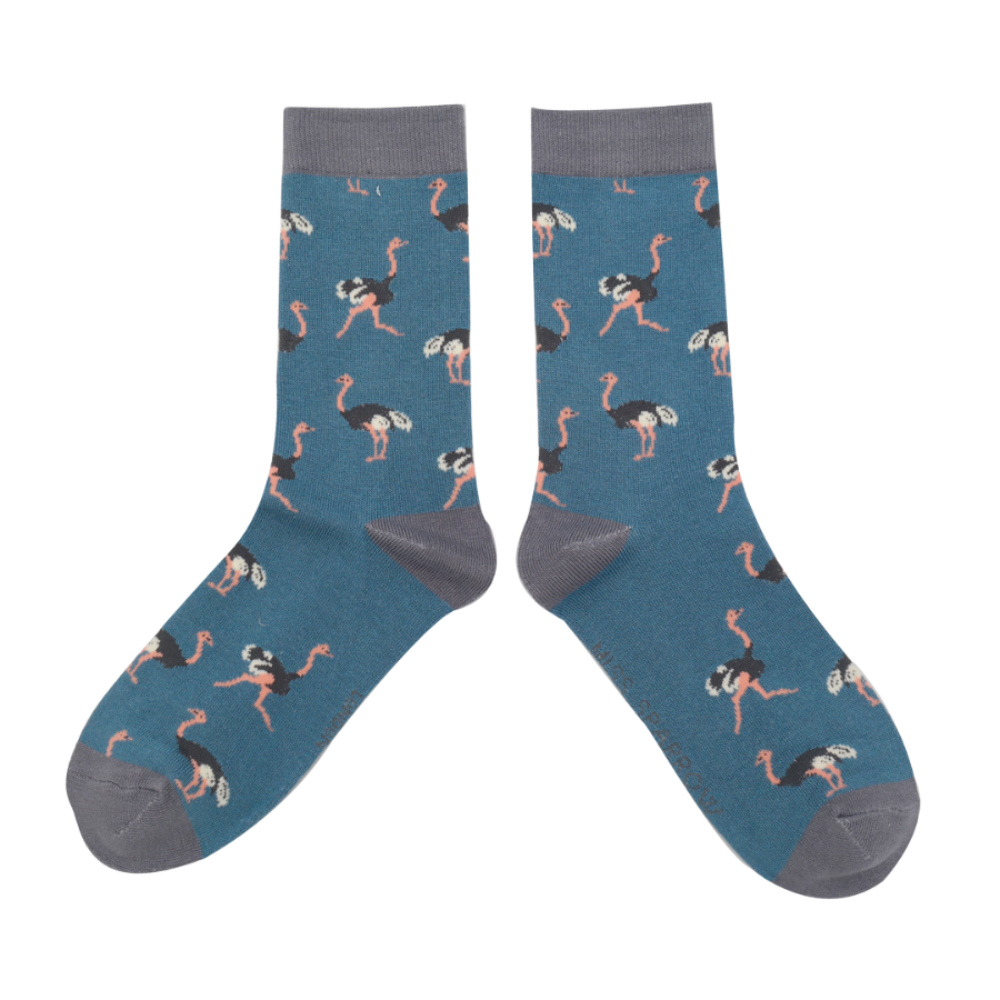 Ostrich ladies socks blue