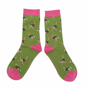 Ostrich ladies socks moss green
