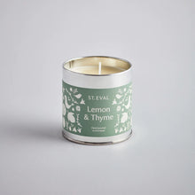 Load image into Gallery viewer, A lemon and thyme St Eval tinned candle from Edinburgh gift shop Pippin
