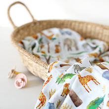 Load image into Gallery viewer, Safari Muslin Swaddle Blanket
