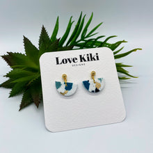 Load image into Gallery viewer, Small Clay Drop Earrings - teal terrazzo
