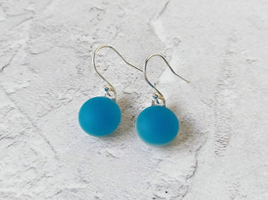 Turquoise glass drop earrings