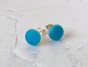 Turquoise glass stud earrings