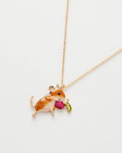 Load image into Gallery viewer, Enamel Vole short gold necklace
