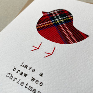 Robin - Braw Wee Christmas - handmade tartan card